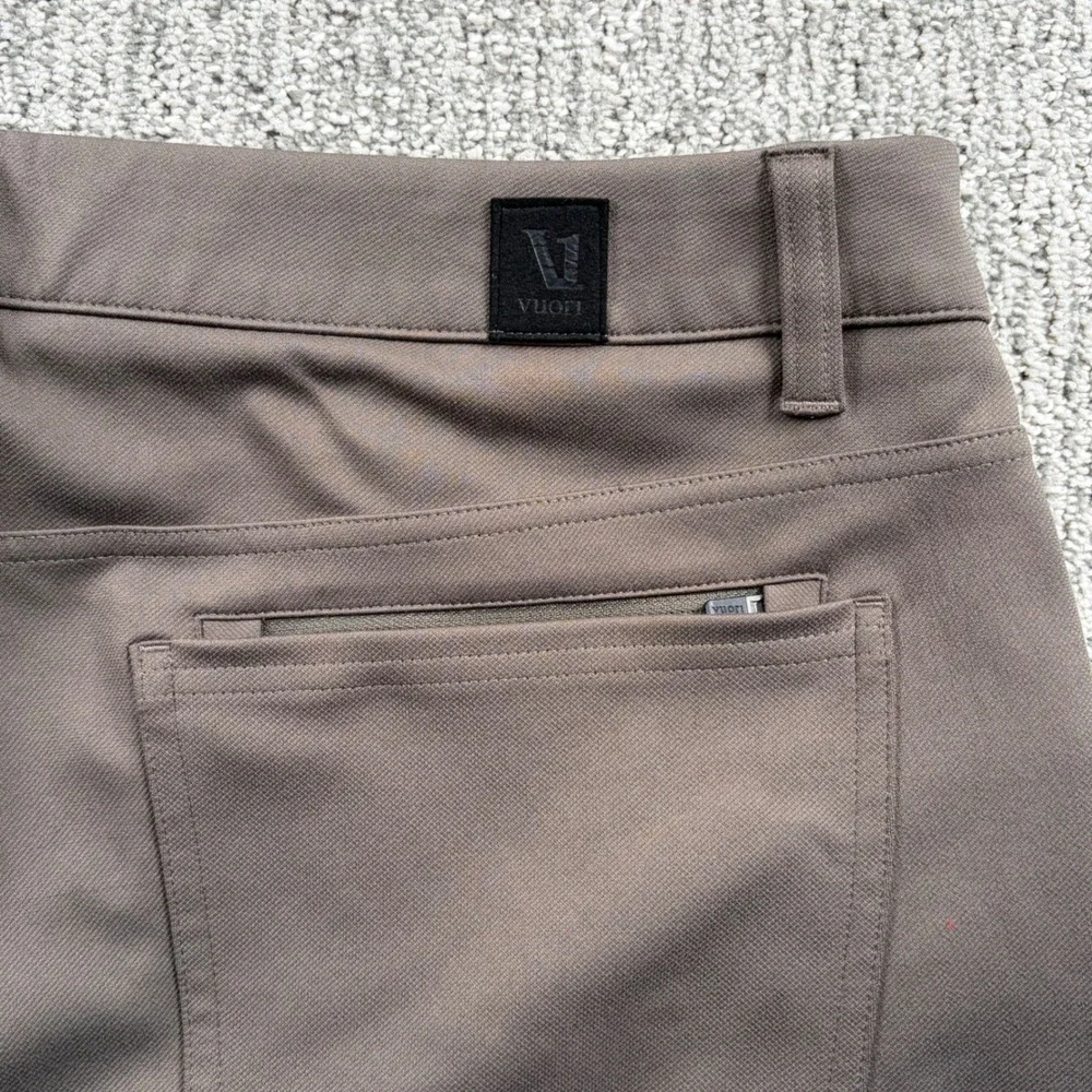 Vuori Meta Pant Mens 34 Brown V4024 Technical Stretch 5-Pocket Chino